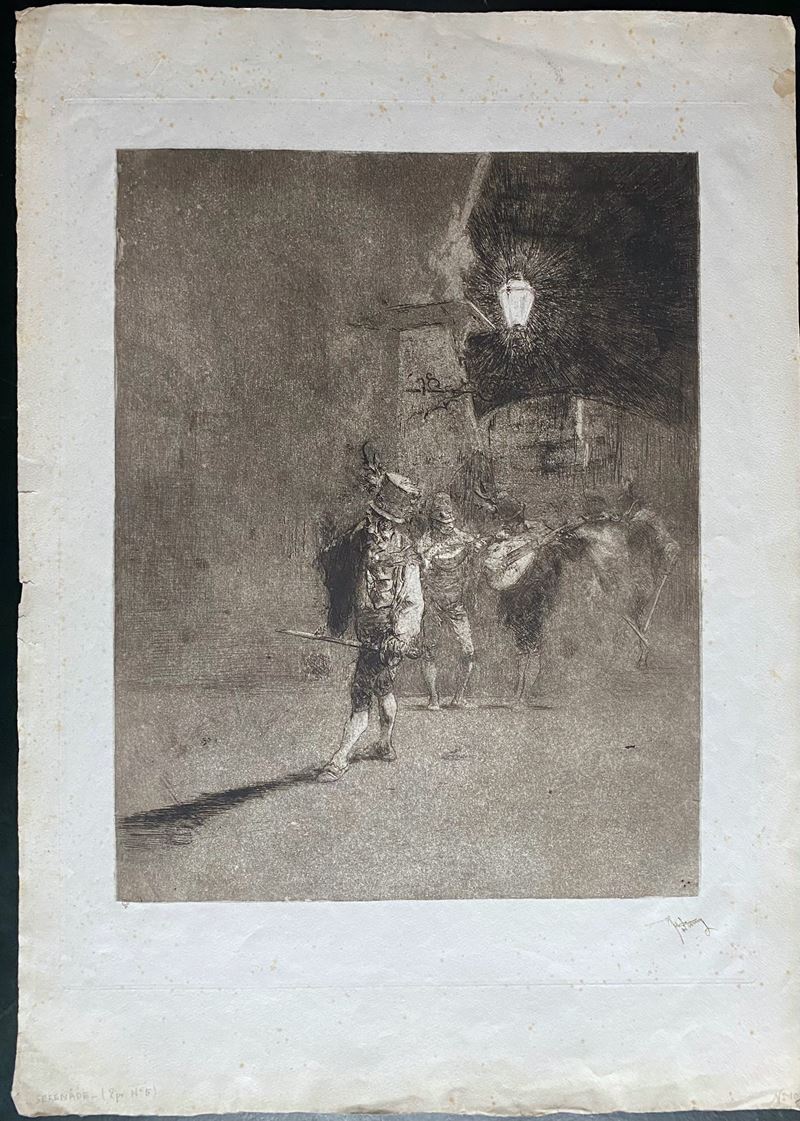 Mariano Fortuny Y Marsal - Serenade, acquaforte e acquatinta
