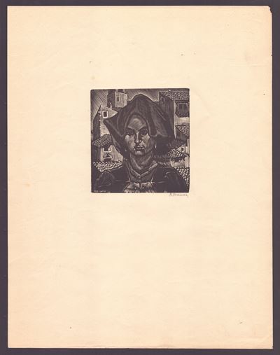 Donna sarda - Xilografia