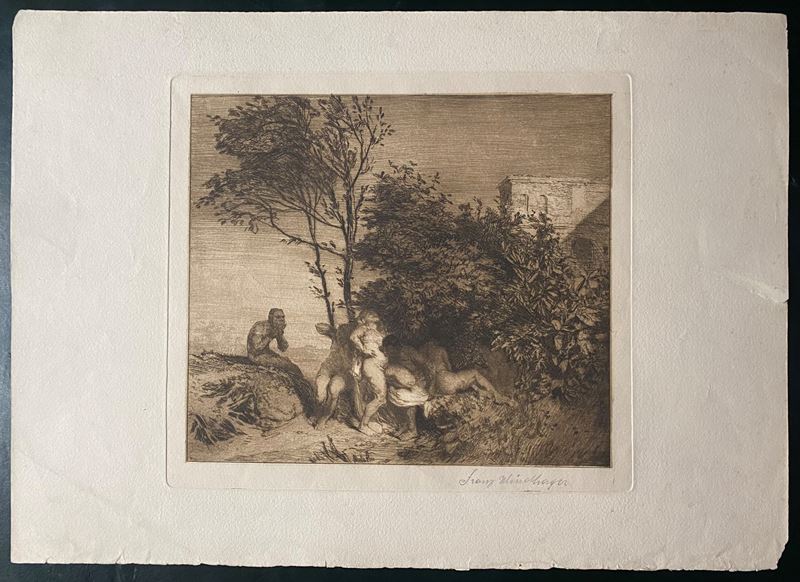 Franz Windhager - Satiri e ninfe, acquaforte e acquatinta