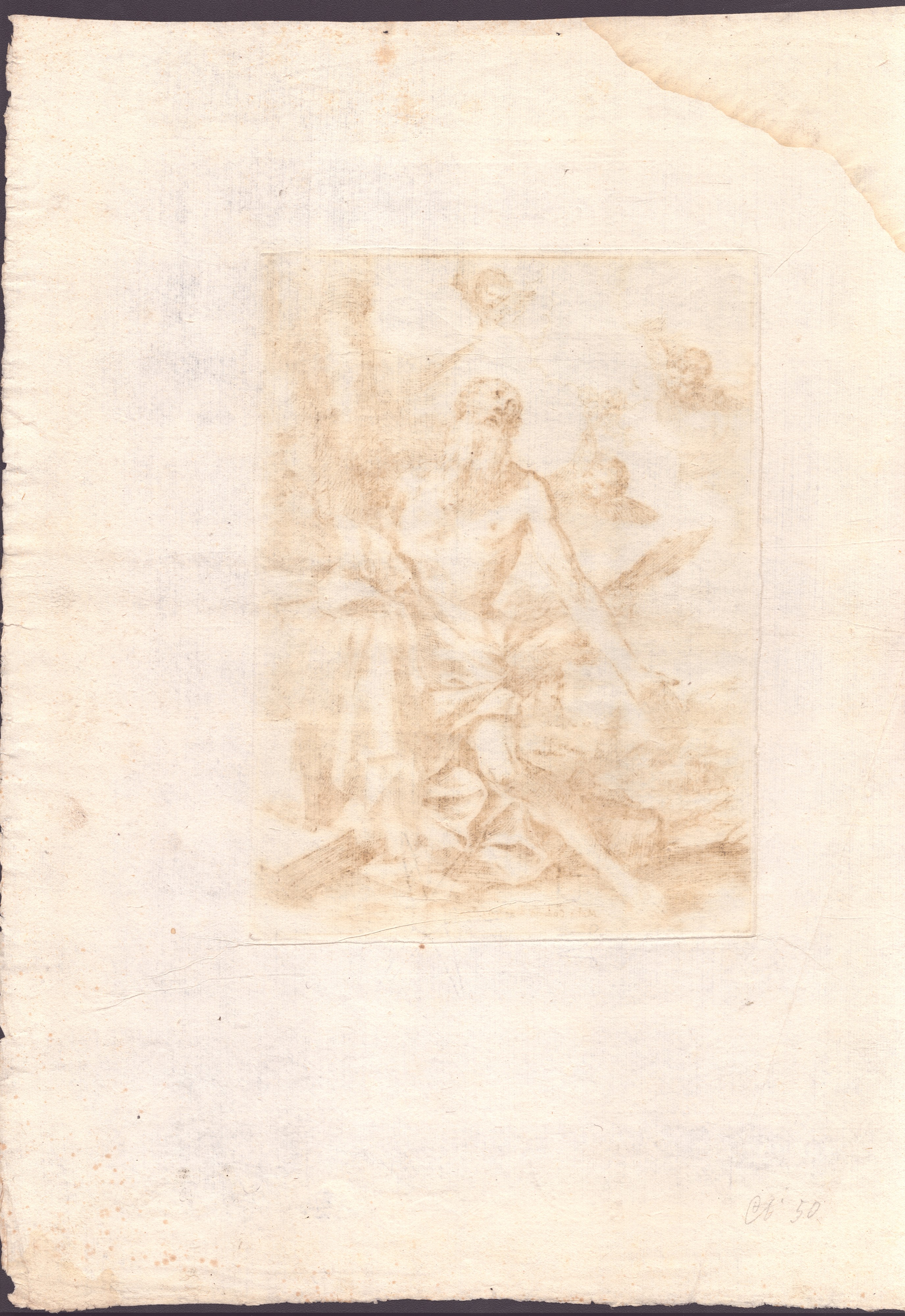 Giulio Carpioni - San Girolamo nel deserto, acquaforte