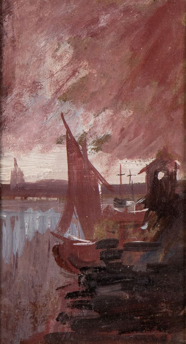 VIRGILIO SIMONETTI - Port view with boats