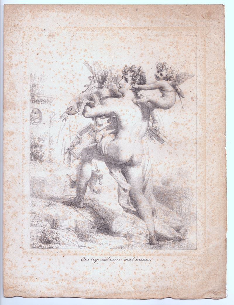 Pierre Narcisse Guérin - Qui trop embrasse, mal étreint, Litografia del 1816