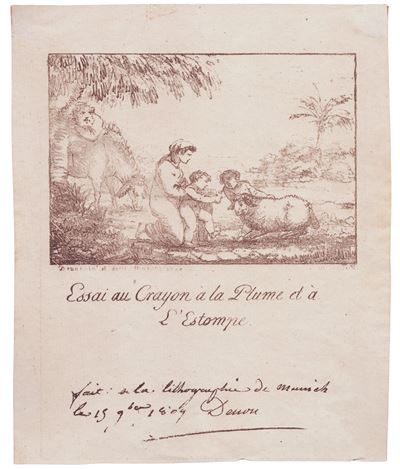 Essai au crayon à la plume et à l'estompe, litografia del 1809