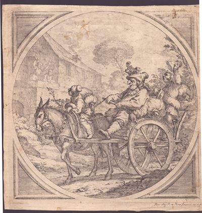 Pulcinella felice, acquaforte