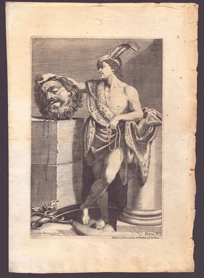 Davide con la testa di Golia, acquaforte