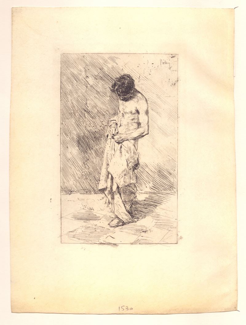 Mariano Fortuny Y Marsal - Un pouilleux, acquaforte su pergamena