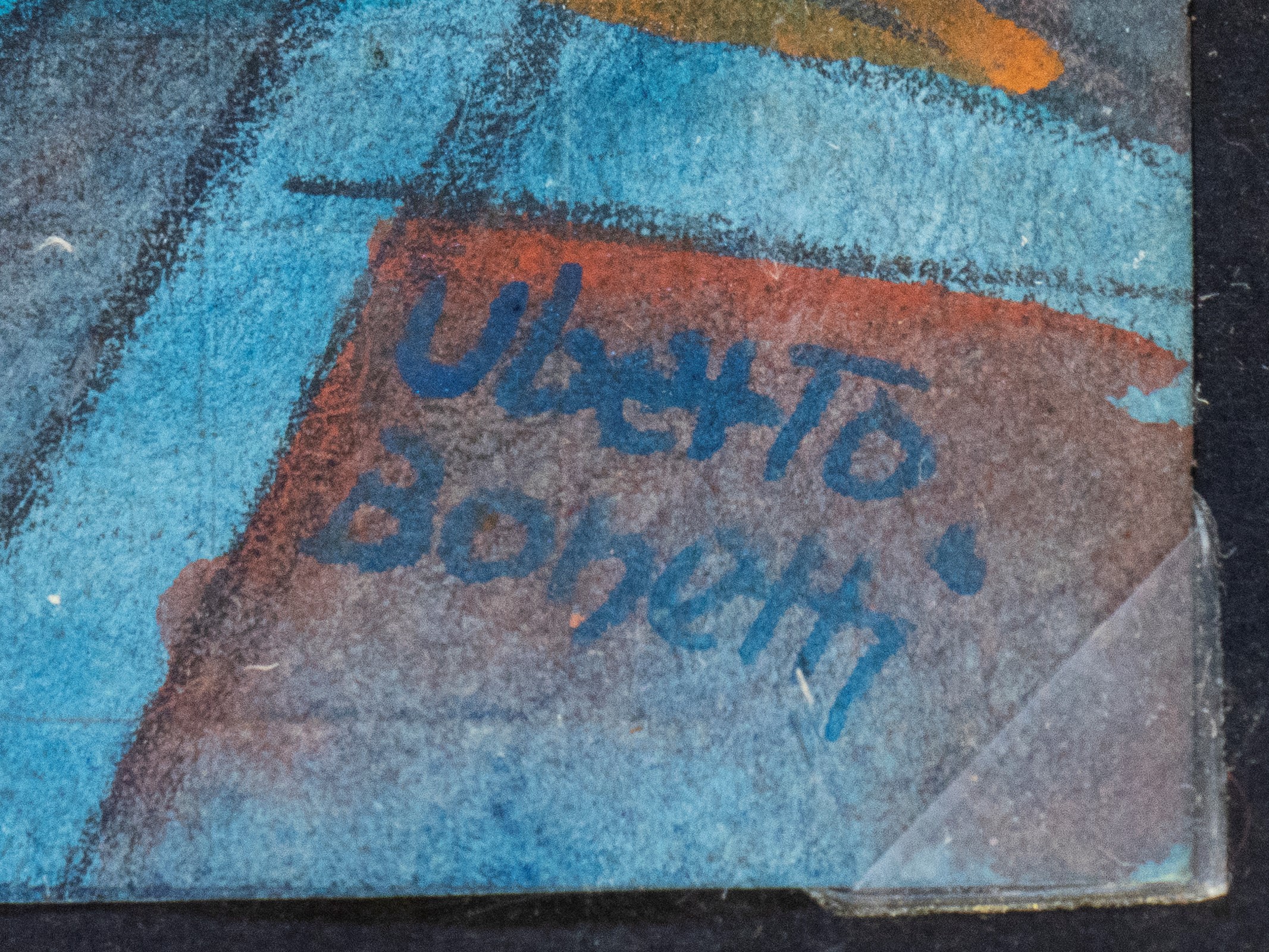 Uberto Bonetti - Aerovista: Rio Marina, tecnica mista su carta