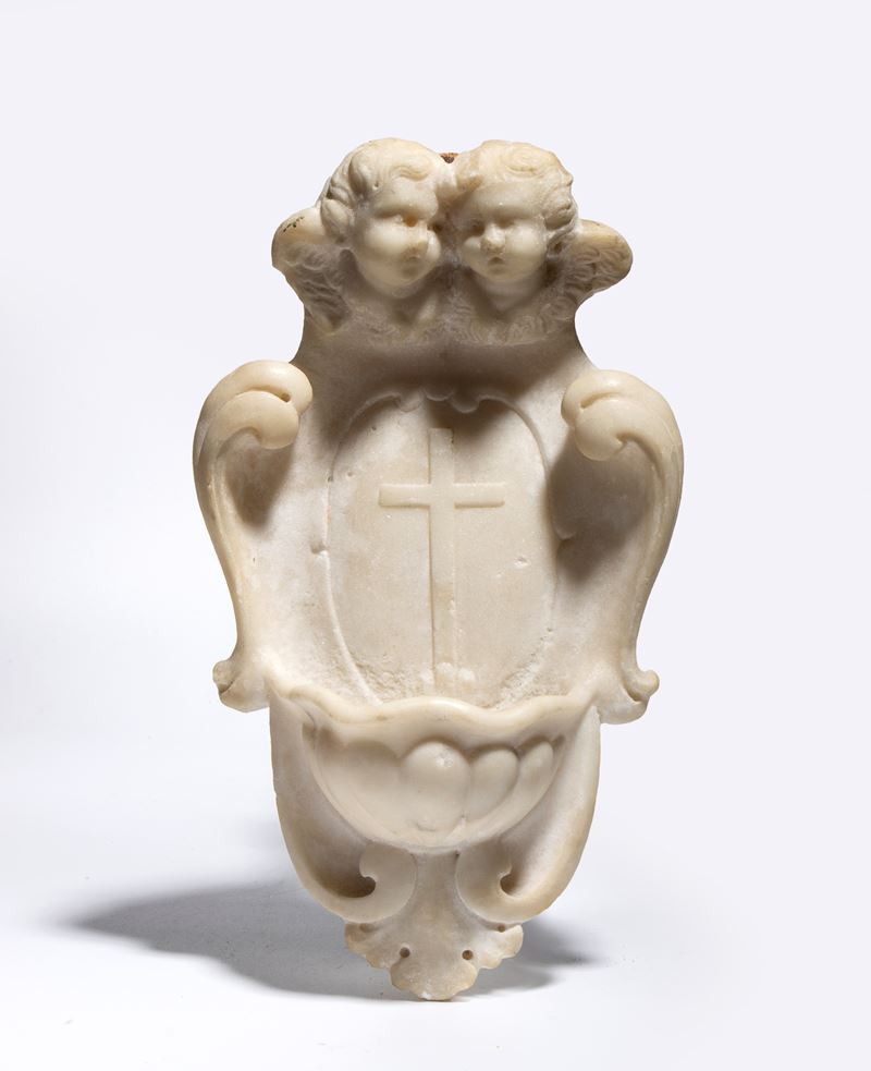Acquasantiera in marmo, XIX secolo