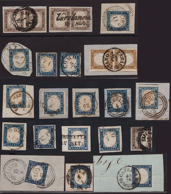 Lombardo Veneto - Annullamenti, selezione di annullamenti su Sardegna IV emissione