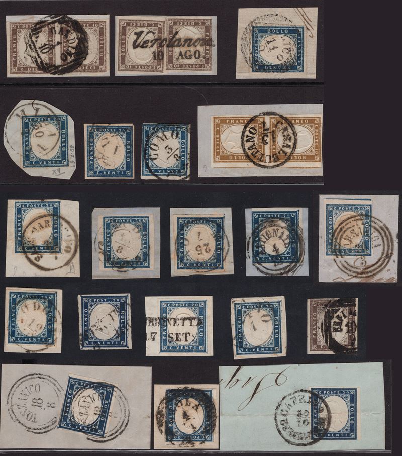 Lombardo Veneto - Annullamenti, selezione di annullamenti su Sardegna IV emissione