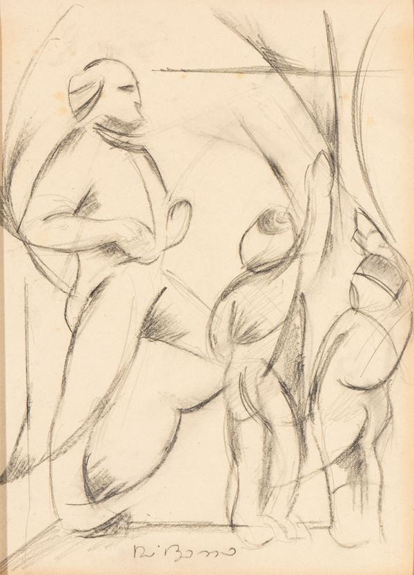 RENATO DI BOSSO - Preparatory study for a sculpture