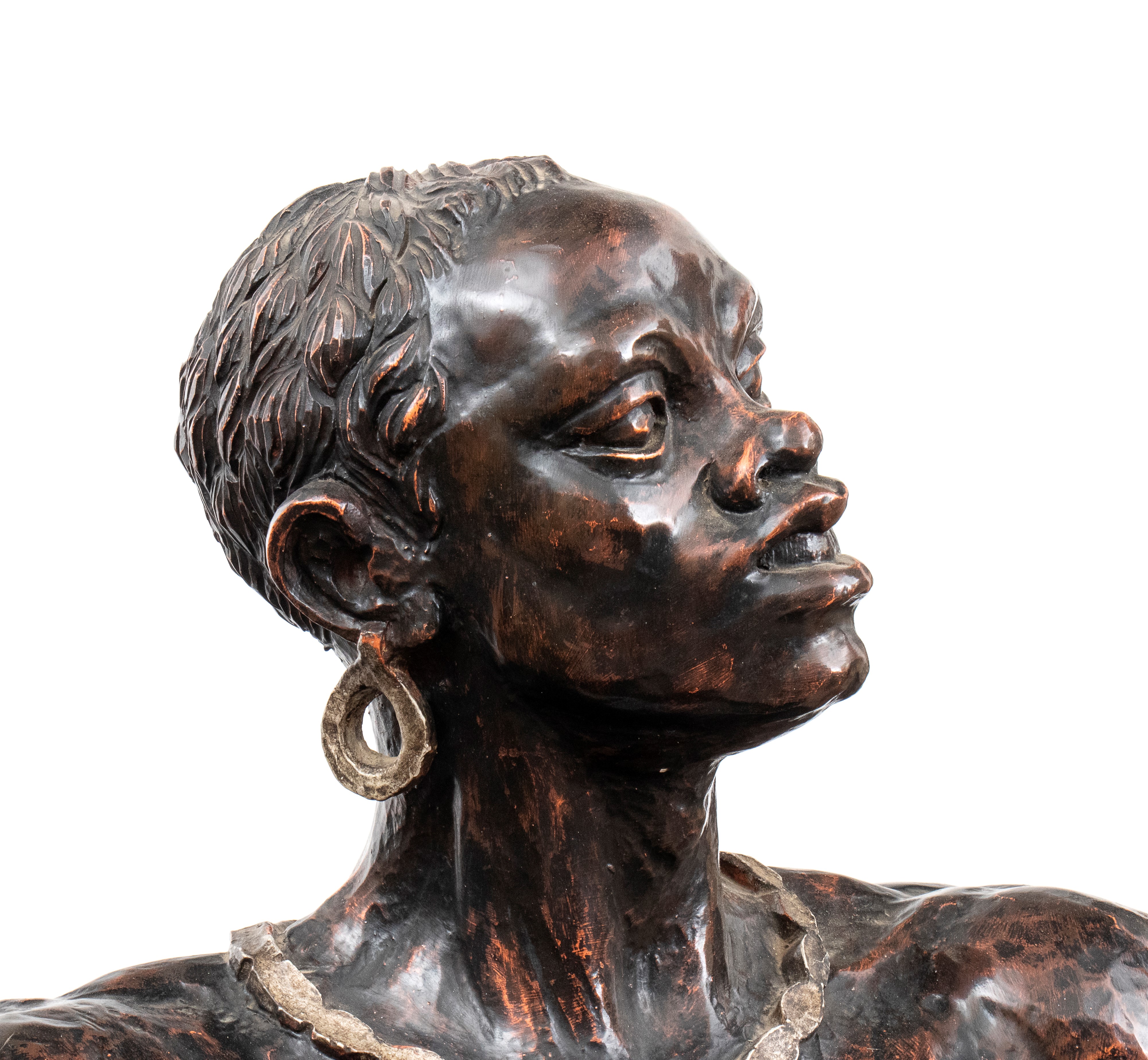 Torciere in legno a figura di moro in legno