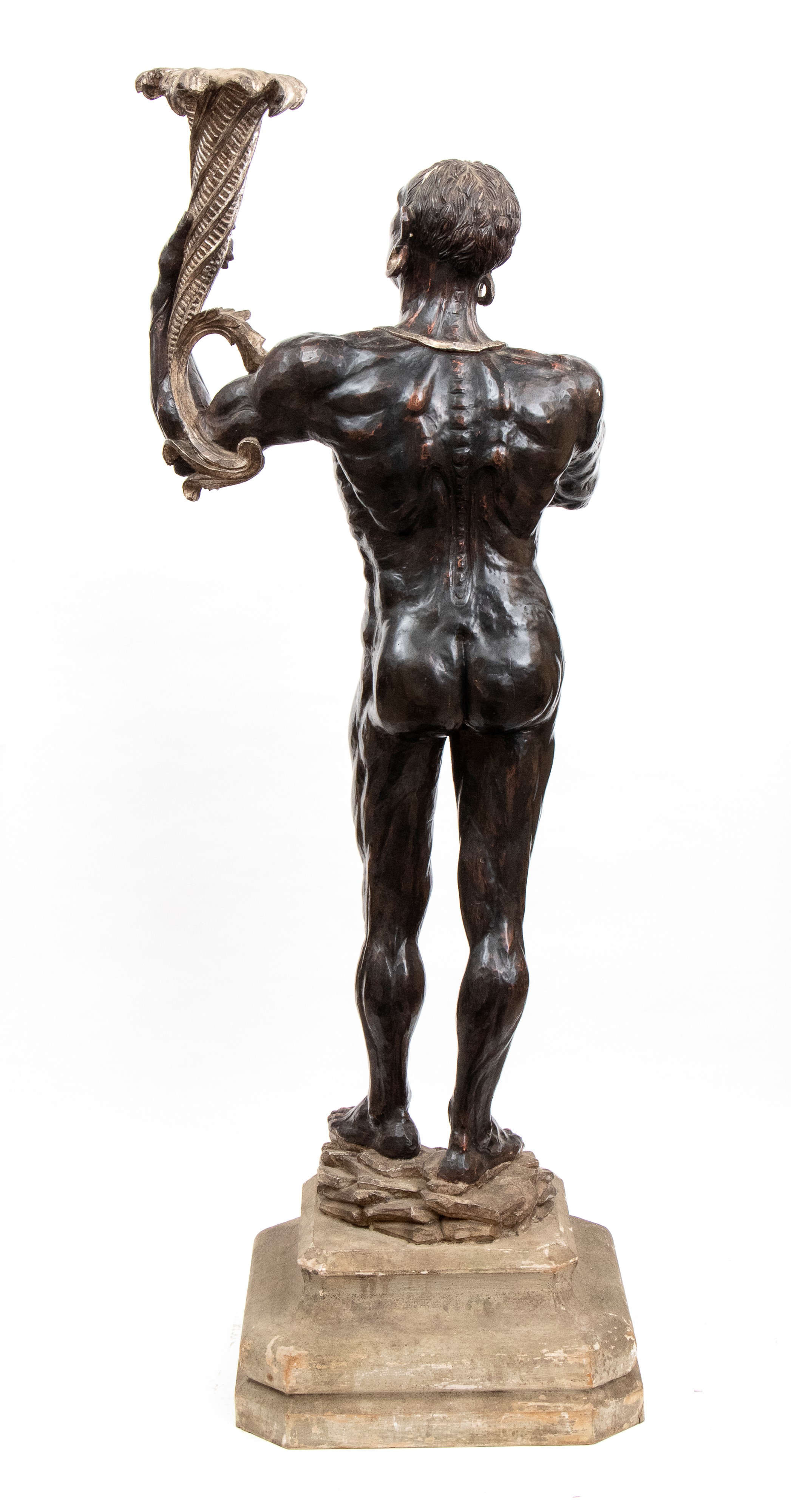 Torciere in legno a figura di moro in legno