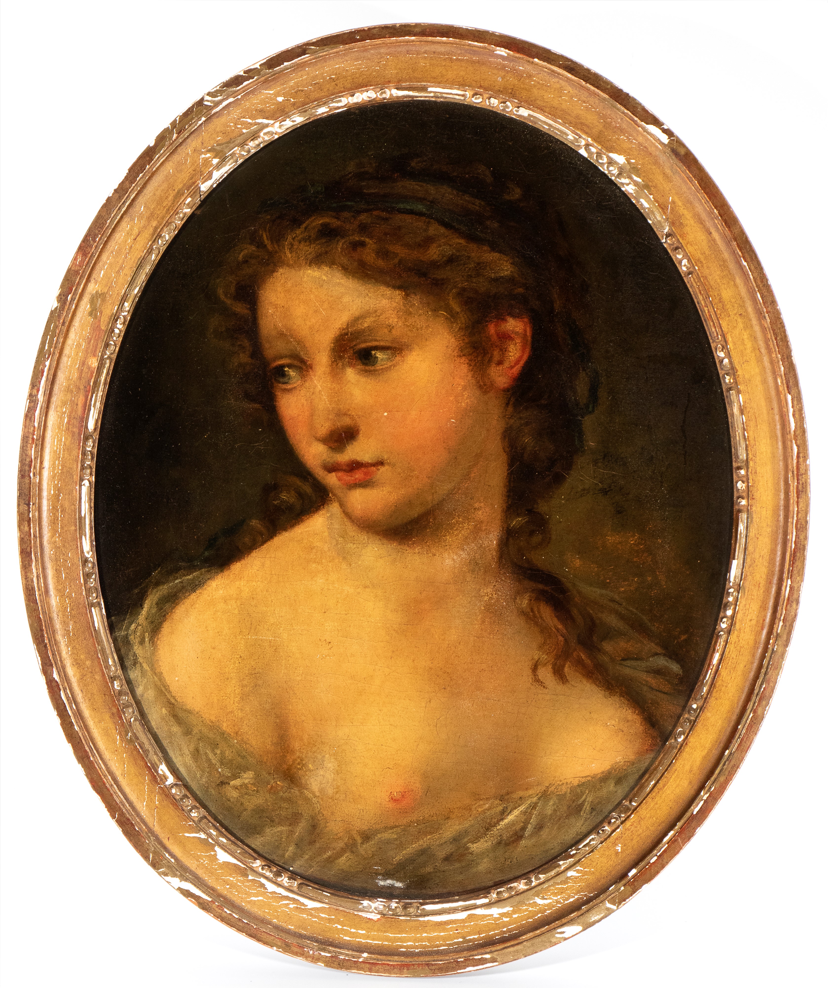 Autore ignoto, Ritratto di giovane donna a mezzo busto, olio su tela, Veneto, XVIII secolo