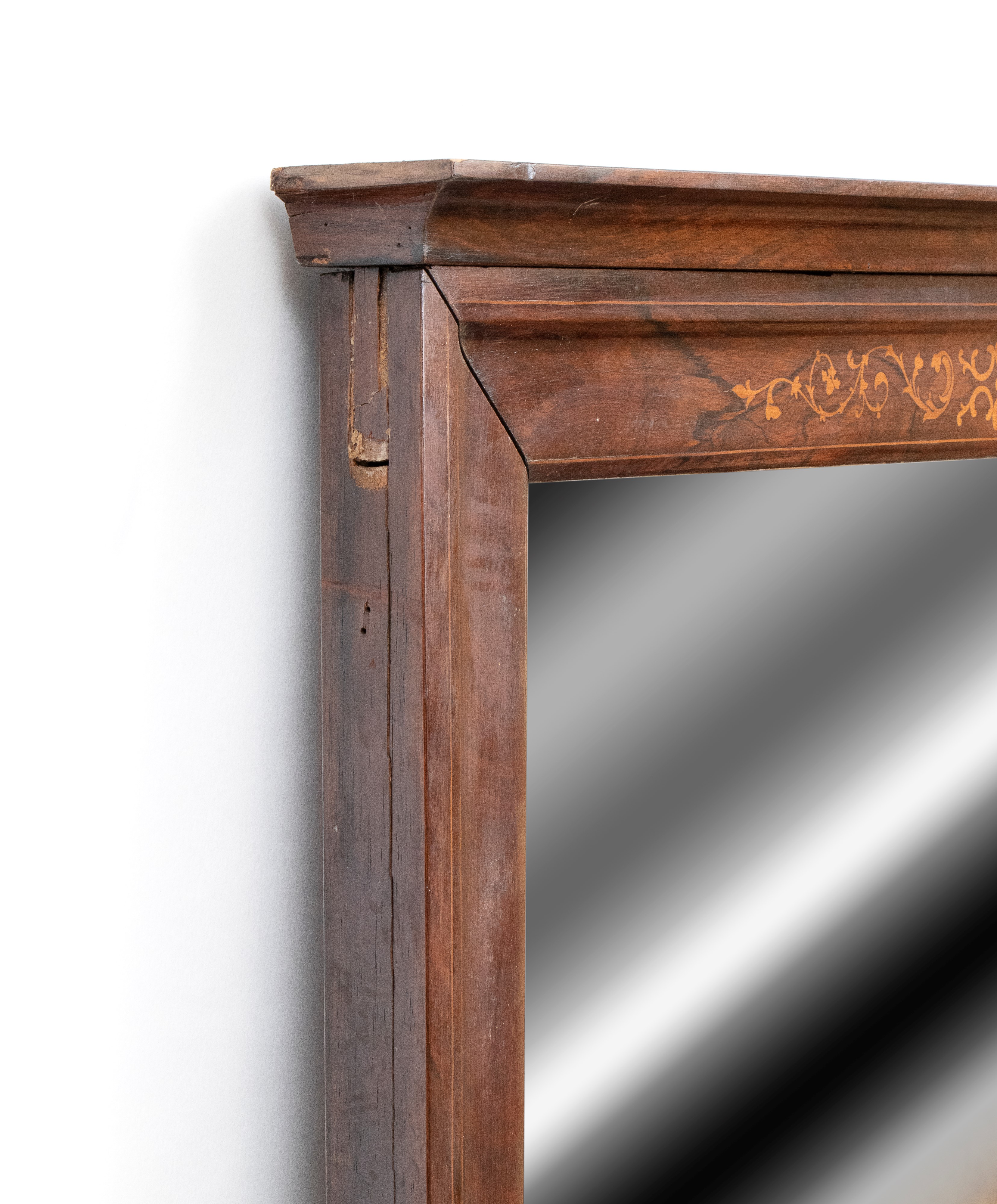 Specchiera in legno intarsiata, Carlo X, Francia, XIX secolo