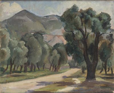 Paesaggio di campagna, olio su tela
