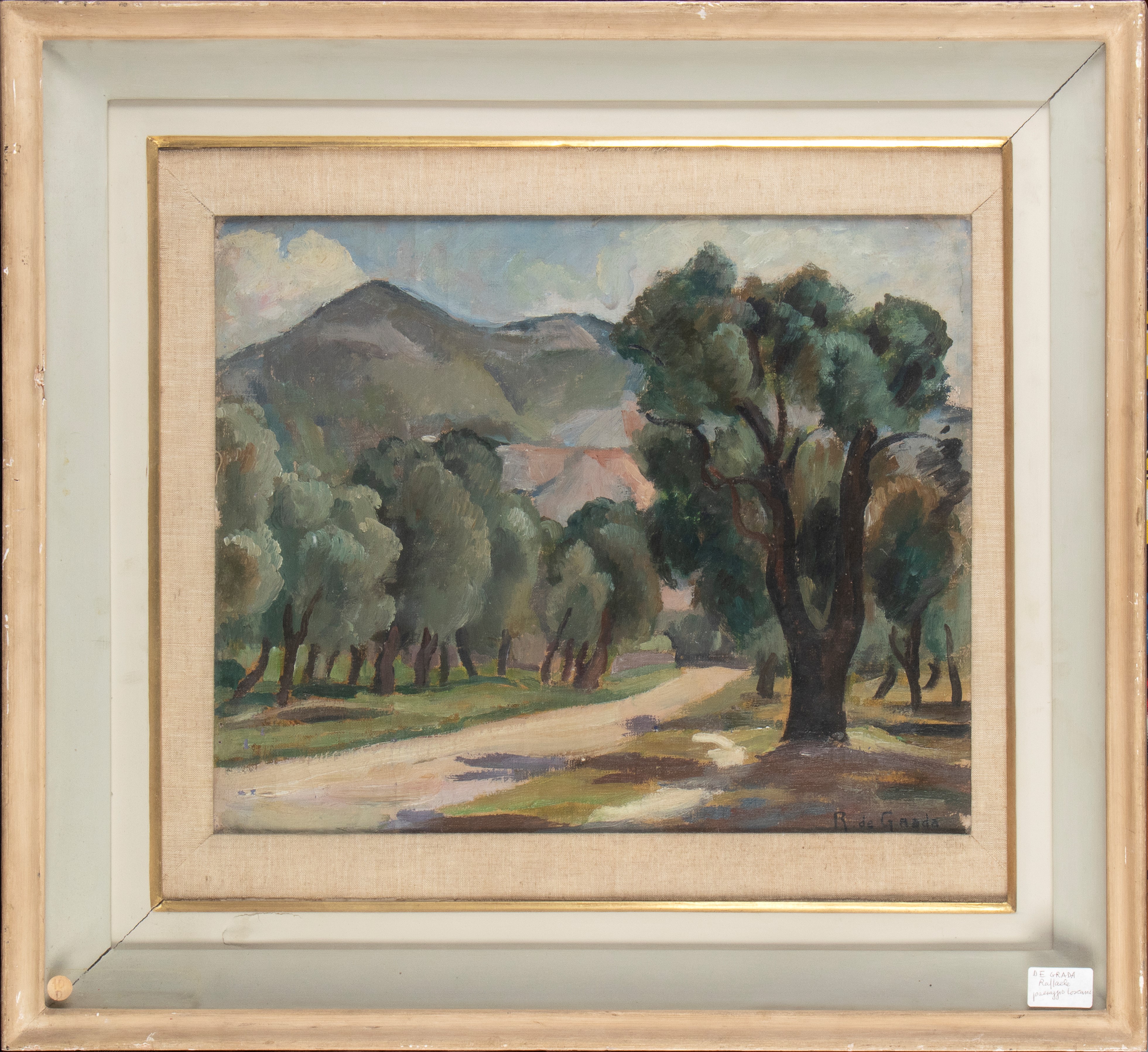 Raffaele De Grada - Paesaggio di campagna, olio su tela