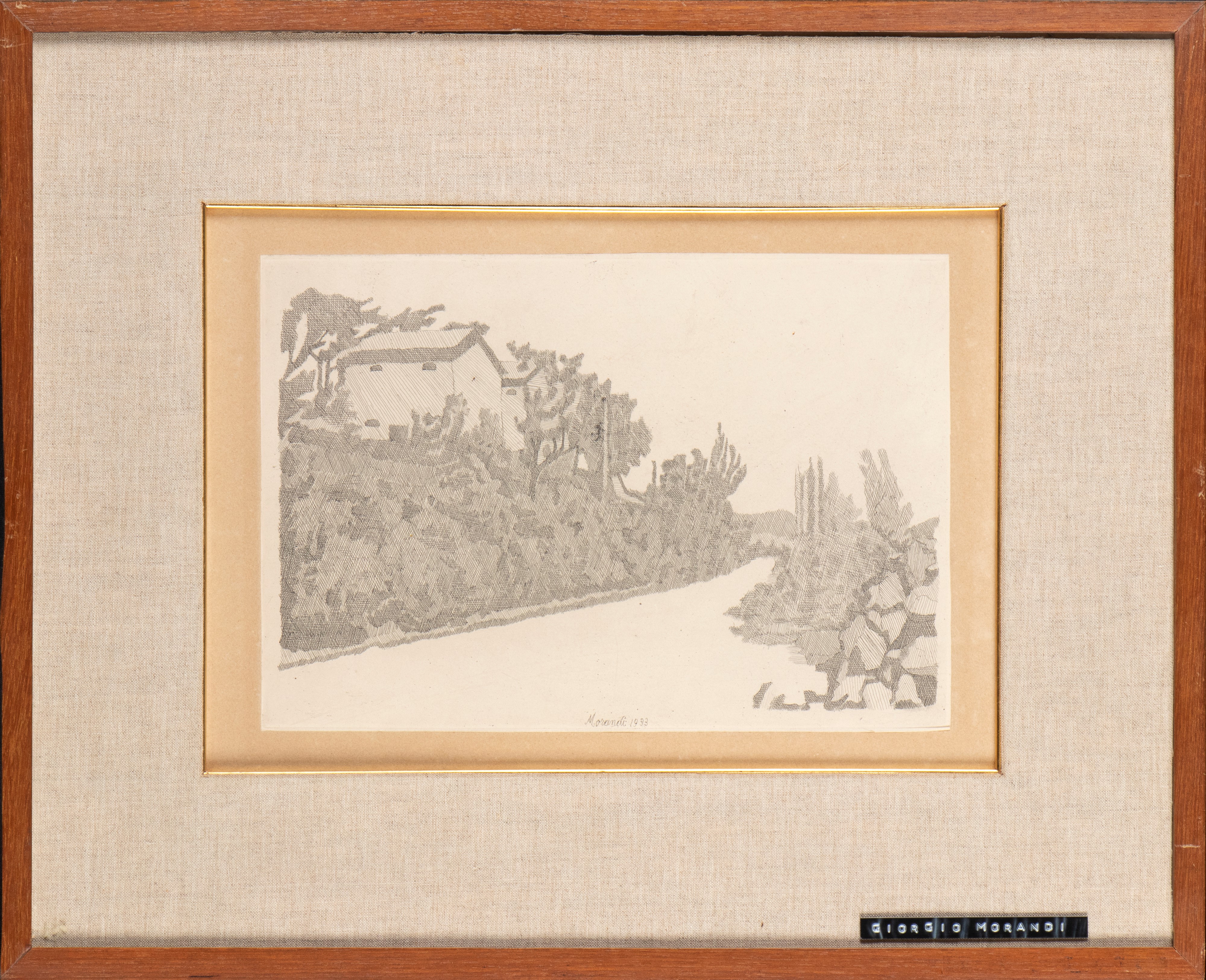 Giorgio Morandi - La strada bianca, acquaforte