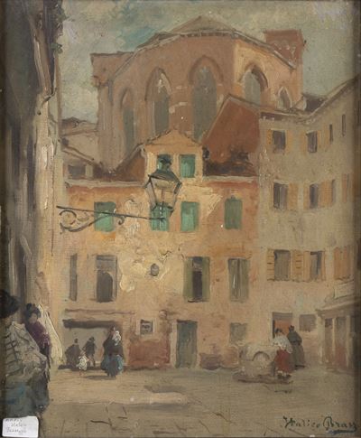 Campiello San Rocco a Venezia, olio su tela
