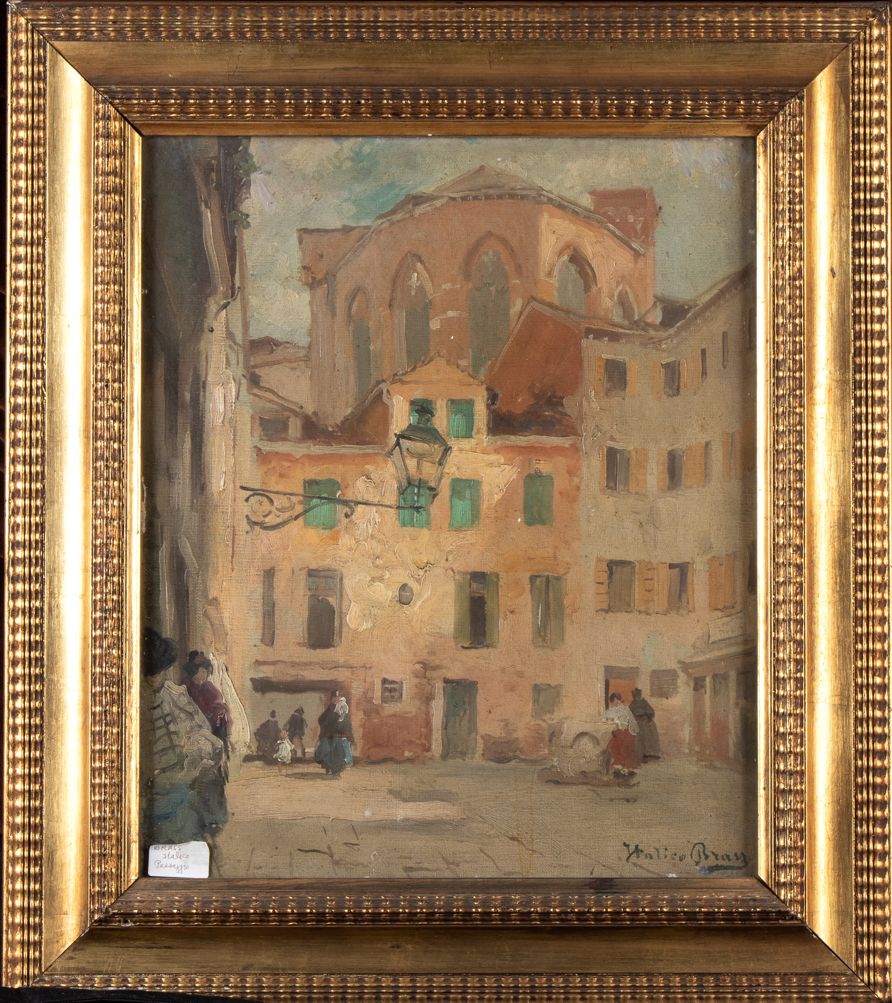 Italico Brass - Campiello San Rocco a Venezia, olio su tela