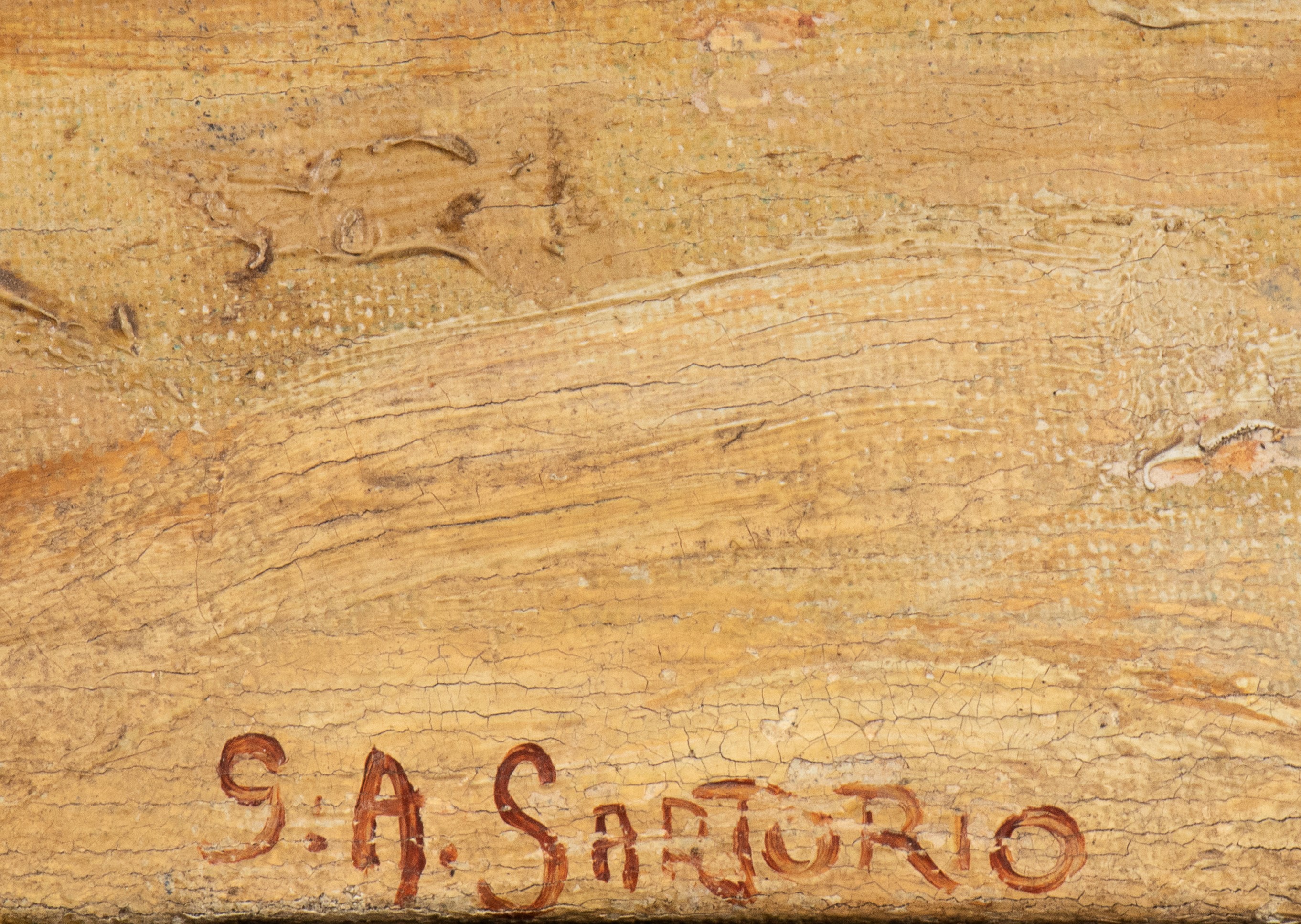 Giulio Aristide Sartorio - Composizione con sfinge e colonna, olio su tela