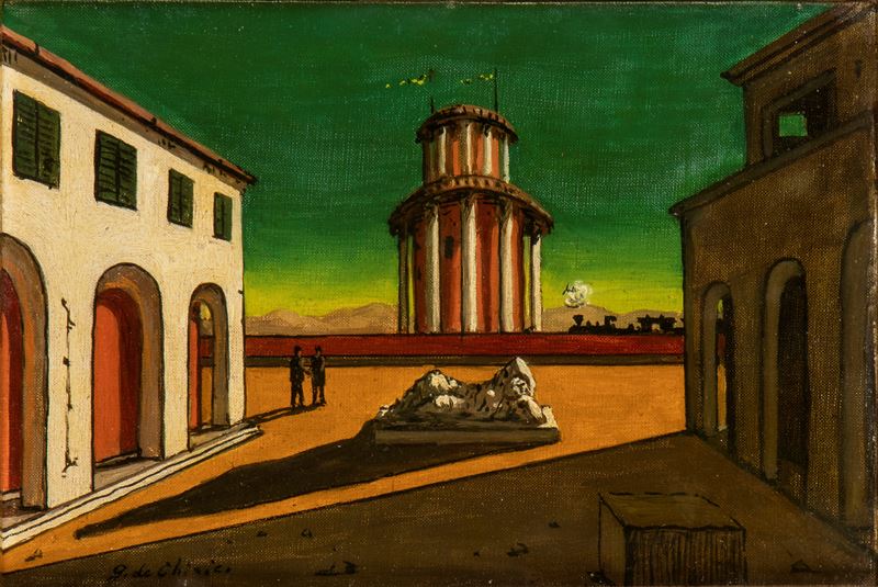 Giorgio De Chirico - Piazza d'Italia - olio su tela