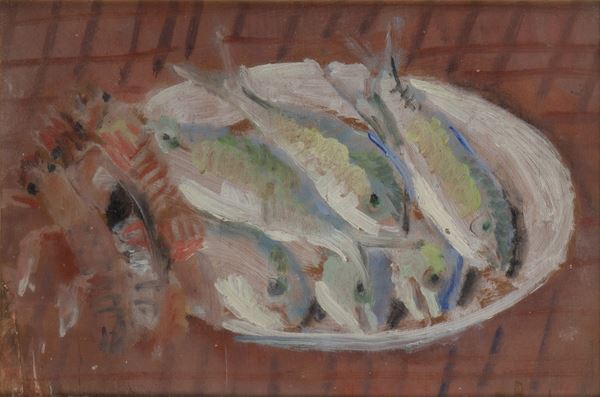DOMENICO CANTATORE - Still life with fishes and crustaceans