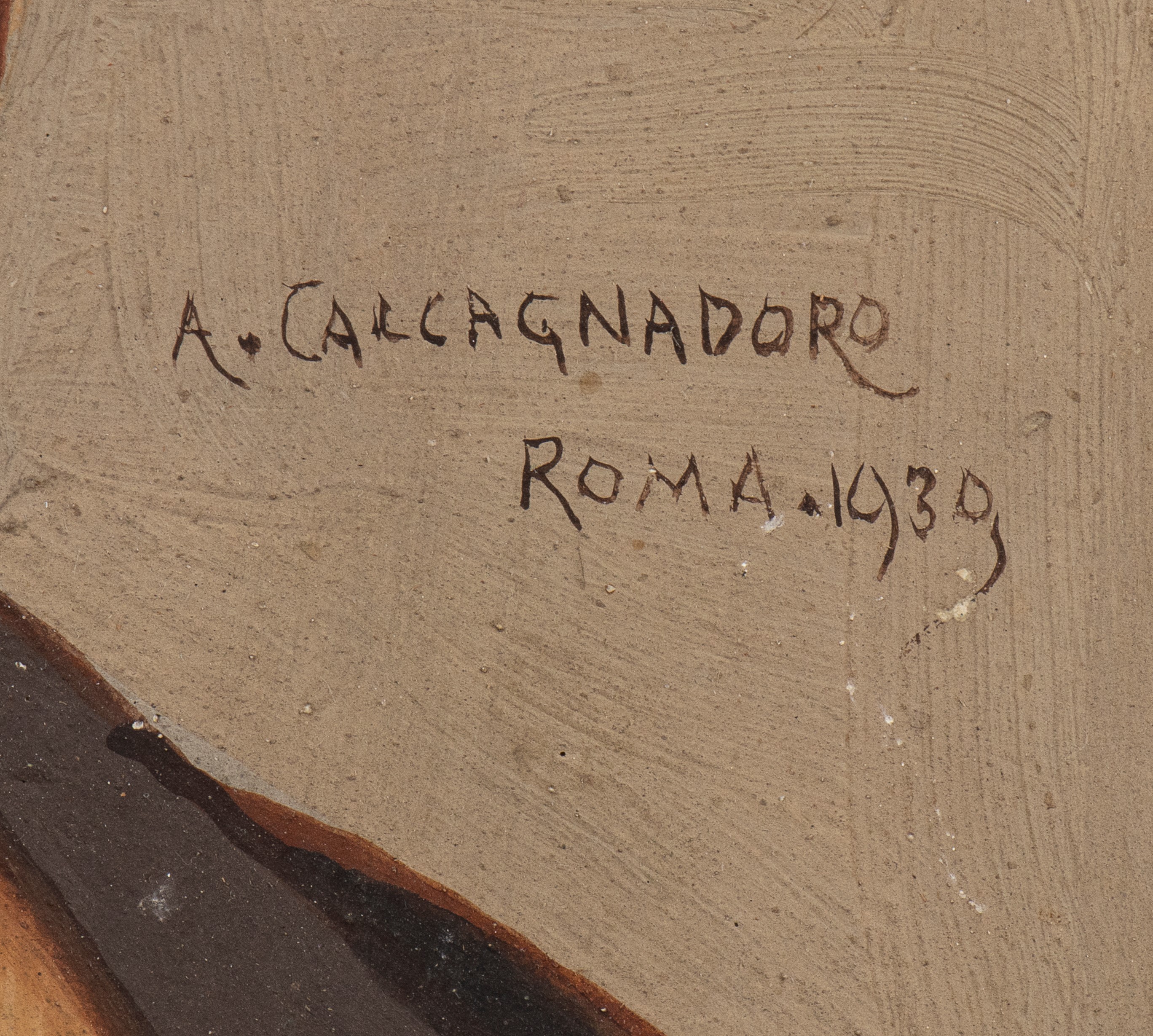 Antonino Calcagnadoro - La moglie | Olio su tavola, 34,5 x 24,5 cm, 1939