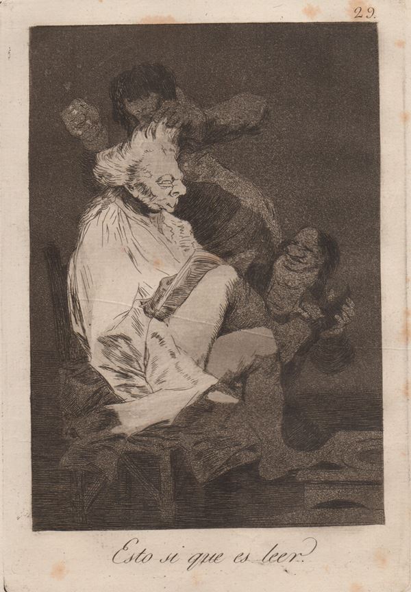 Francisco Goya : Esto sí que es leer  (1799)  - Asta STAMPE DAL XV AL XX SECOLO	 - Bertolami Fine Art - Casa d'Aste