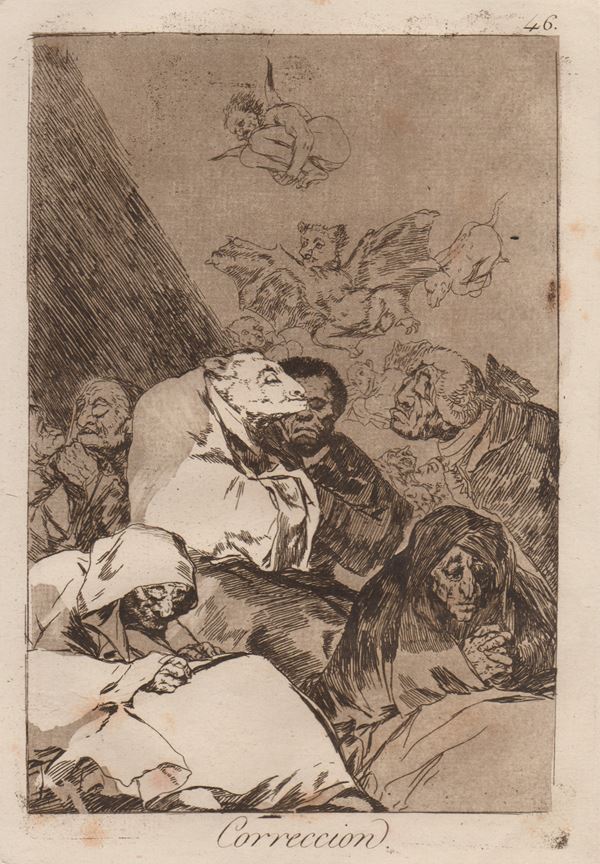 Francisco Goya : Corrección  (1799)  - Asta STAMPE DAL XV AL XX SECOLO	 - Bertolami Fine Art - Casa d'Aste