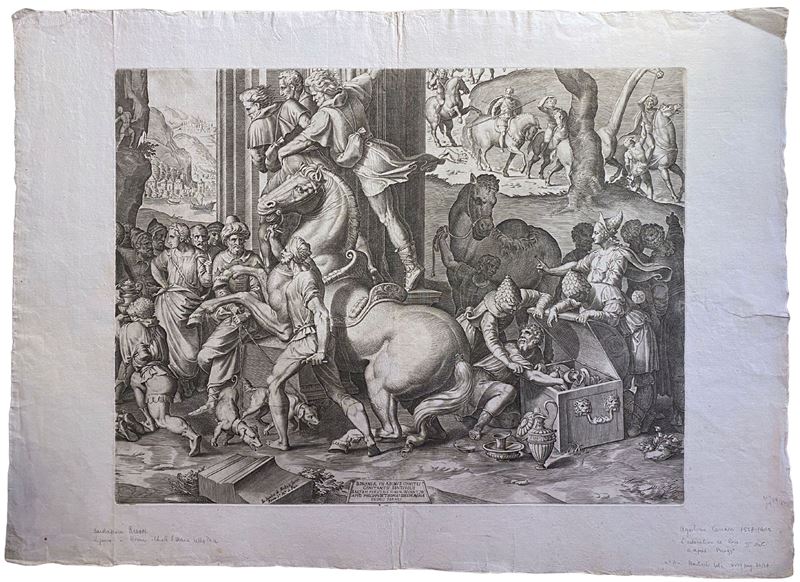 Agostino Carracci - Adorazione dei Magi da Baldassare Peruzzi, stampa su carta vergata
