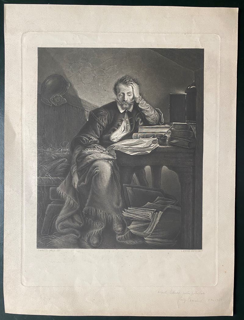 Luigi Boscolo - Ritratto di Luigi Camoens, bulino e acquaforte