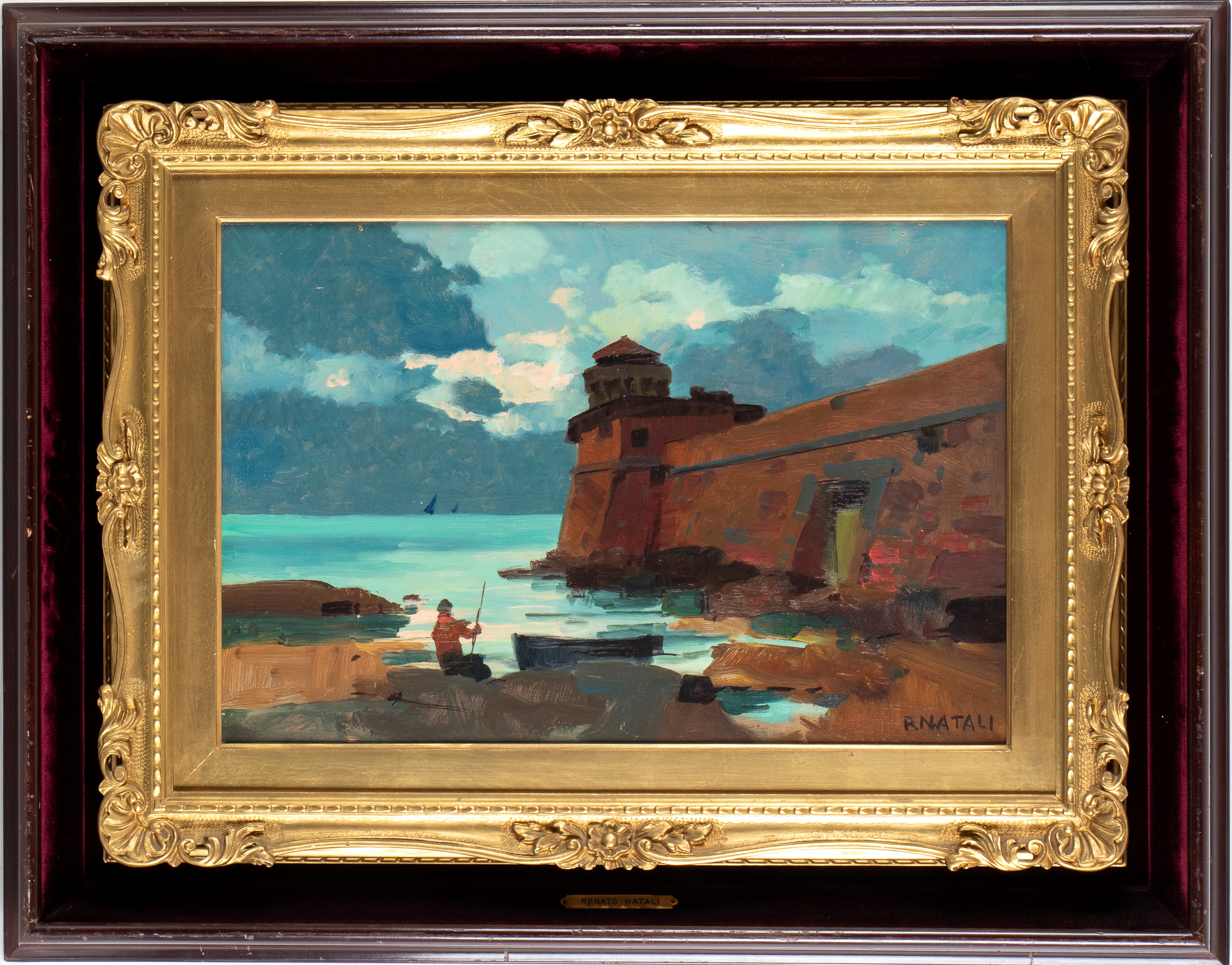 Renato Natali - Il Castello di Livorno, olio su tavola