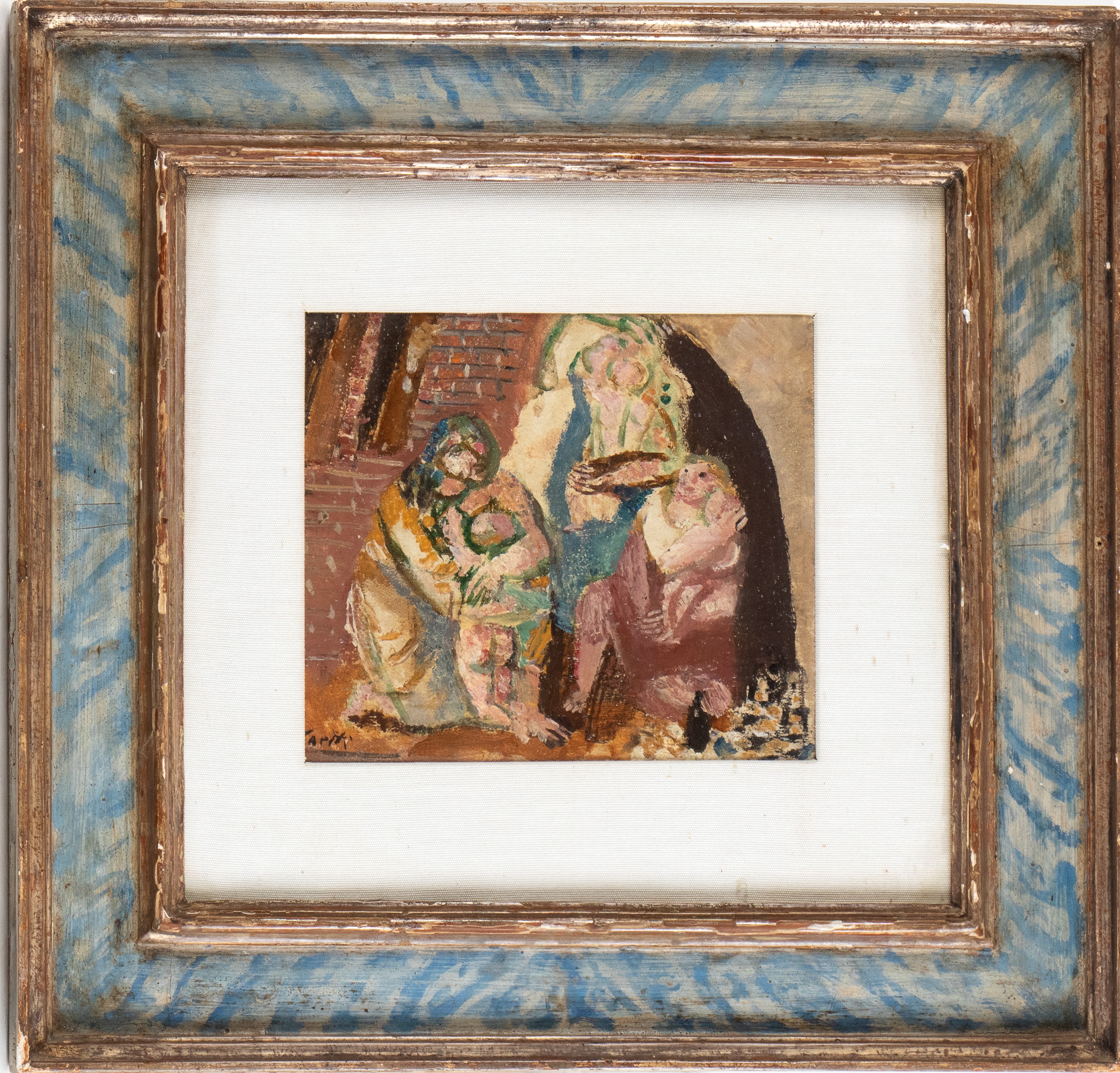 Bruno Saetti - Madri in rifugio, affresco su tela