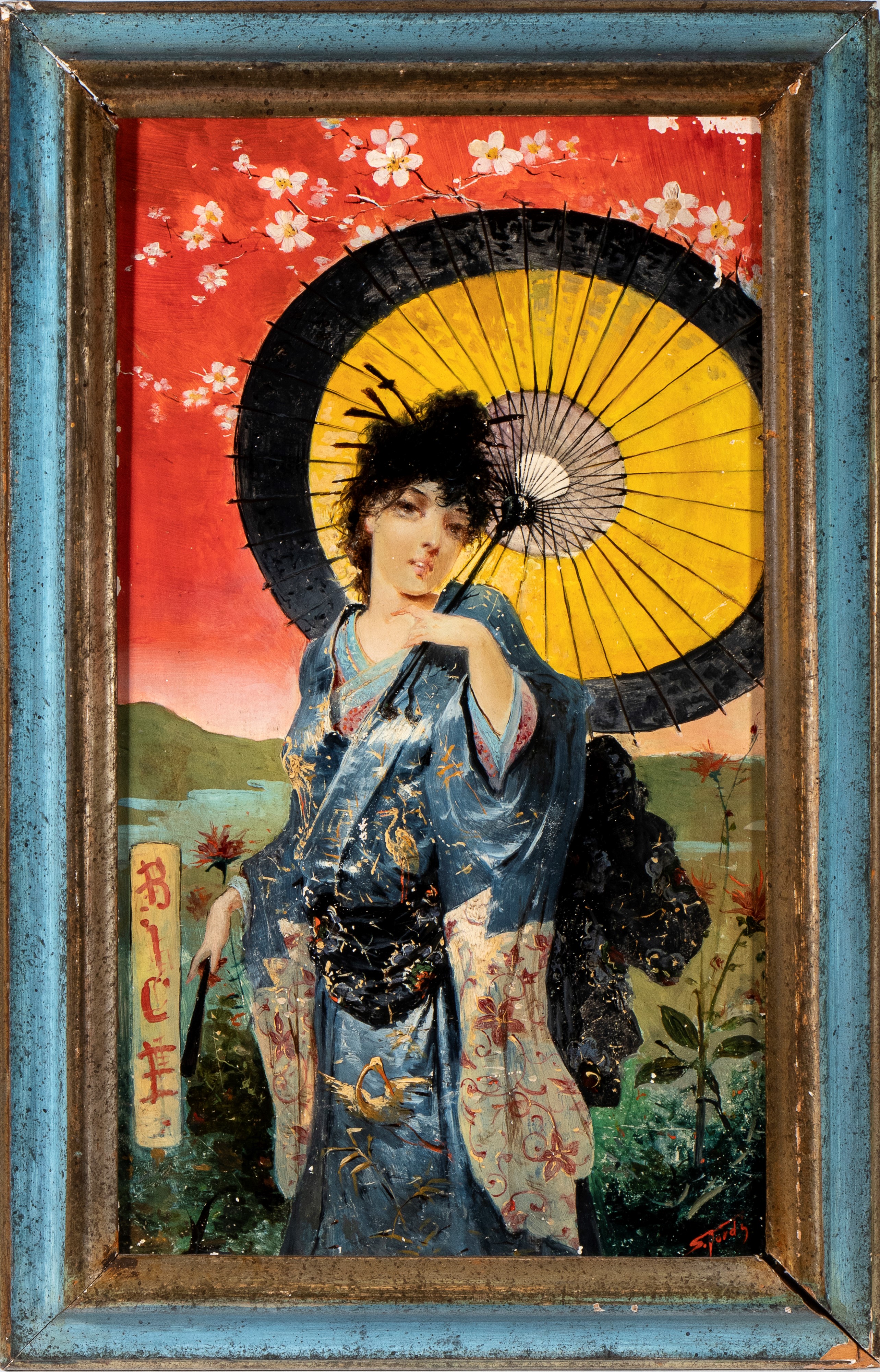 Sinibaldo Tordi - Ritratto di geisha, olio su tela