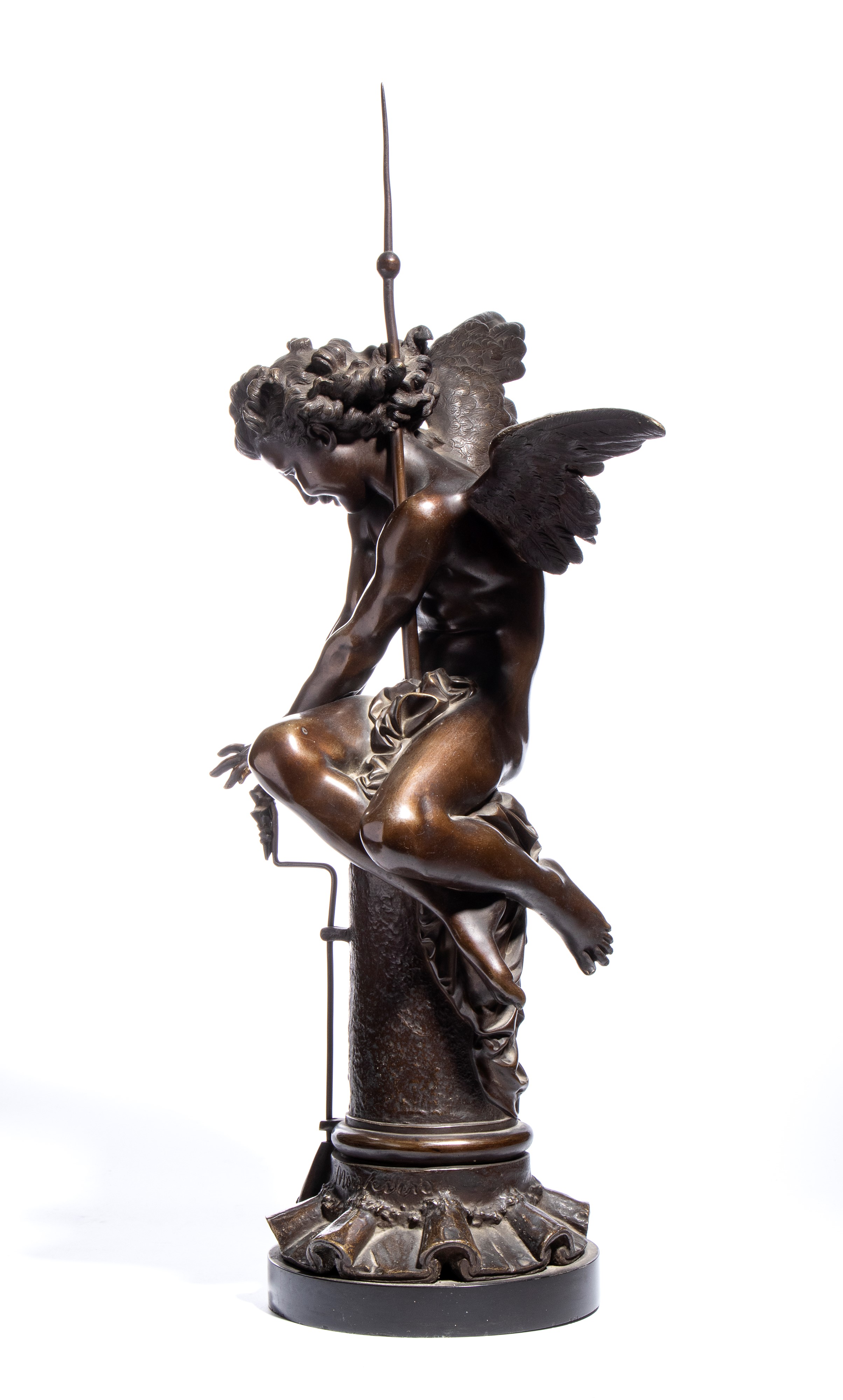 Giulio Monteverde - Il genio di Franklin, bronzo, 1873