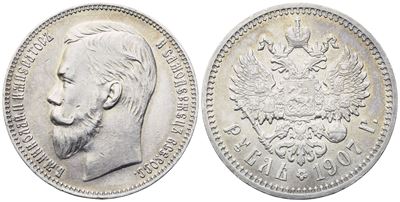 Russia, Nicola II, Rublo 1907 (Ag, 20,10 g; 33 mm)