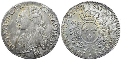 Luigi XVI, Mezzo scudo 1792