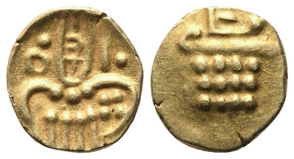 INDIA. NAYAKAS OF CHITRADURGA - VEERA RAYA. 1 Fanam; Au (0,38 g; 7 mm)