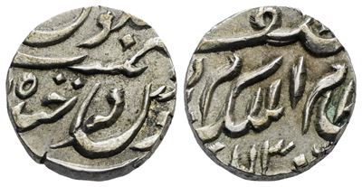 India. Mahlub Ali Khan. 1 Rupia 1302 (1888). Ag. Y 17; Ag; 2,75gr. Spl