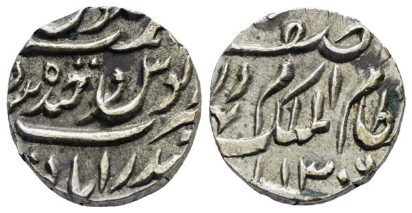 INDIA. Mahlub Ali Khan. 1 rupia 1302 (1888). Ag. Y 17; 2,8gr. SPL