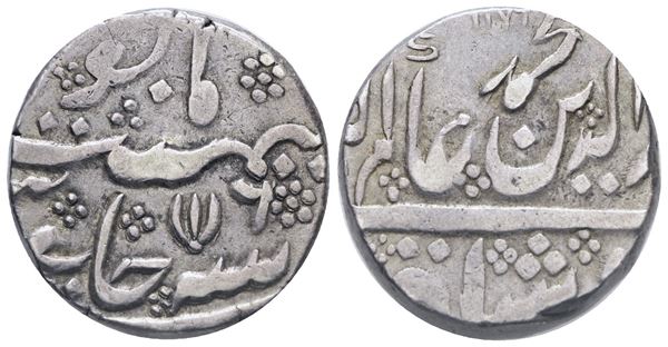 INDIA. Aurangzeb (1658-1707). 1 rupia 1705-1707. Ag. KM 300.70; 12,12gr. BB/SPL