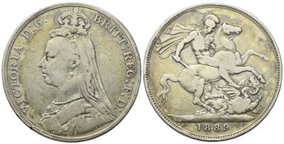 Inghilterra. Vittoria (1837-1901). Corona 1889. Ag. 28,26gr. Km 765. Mb/bb