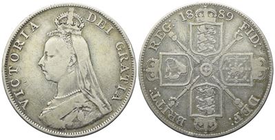 Inghilterra. Vittoria (1837-1901). 2 Fiorini 1889. Ag. 22,50gr. Km 763. Qbb