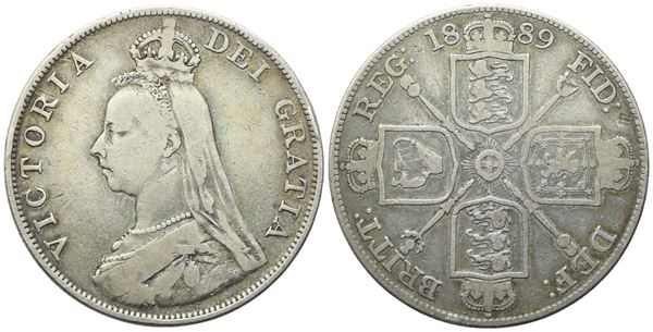 INGHILTERRA. Vittoria (1837-1901). 2 fiorini 1889. Ag. 22,50gr. KM 763. qBB