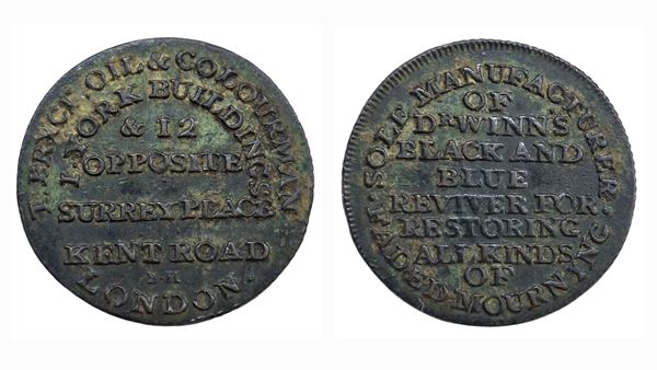 INGHILTERRA. Londra. Interessante gettone pubblicitario XIX secolo. Ae; 20mm. BB+