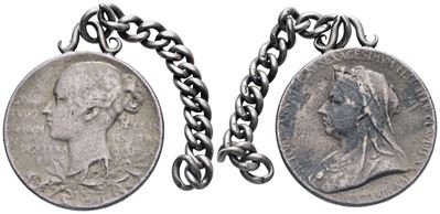 Inghilterra. Vittoria (1837-1901). Medaglia 1837-1897 per Iil Giubileo di Diamante. Ag. 12gr. con...