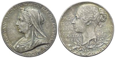 Inghilterra. Vittoria (1837-1901). Medaglia 1837-1897 per Iil Giubileo di Diamante. Ag. Bhm 3506....