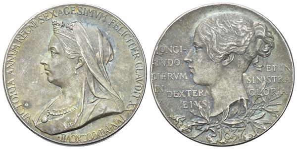 INGHILTERRA. Vittoria (1837-1901). Medaglia 1837-1897 per iil giubileo di diamante. Ag. BHM 3506. 9,60gr; 26mm. SPL