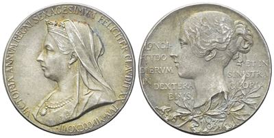Inghilterra. Vittoria (1837-1901). Medaglia 1837-1897 per Iil Giubileo di Diamante. Ag. Bhm 3506....